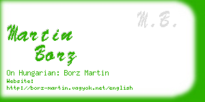 martin borz business card